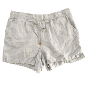 Company EllenTracy Women's Drawstring High-Waist 100% Linen Shorts Plus-Size XXL